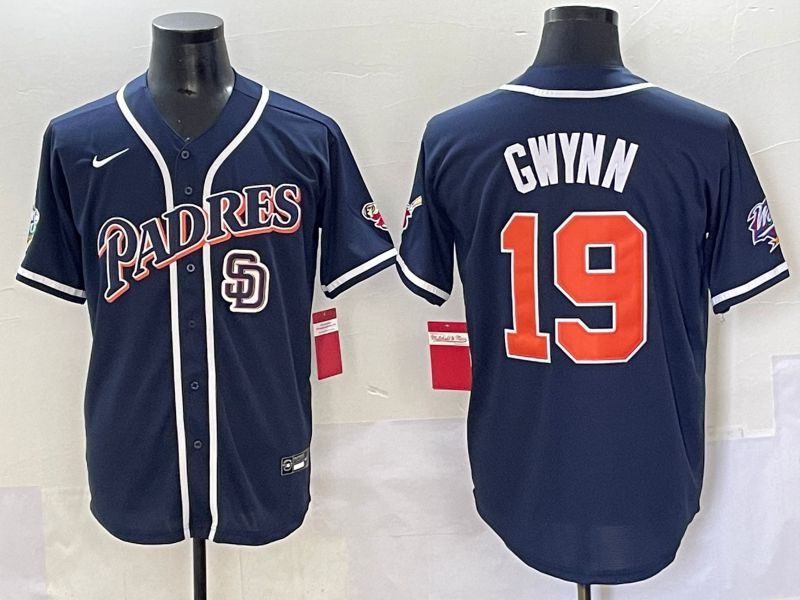 Men 2025 San Diego Padres #19 Gwynn Blue Throwback Game Nike MLB Jersey style 69->san diego padres->MLB Jersey